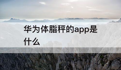 华为体脂秤的app是什么