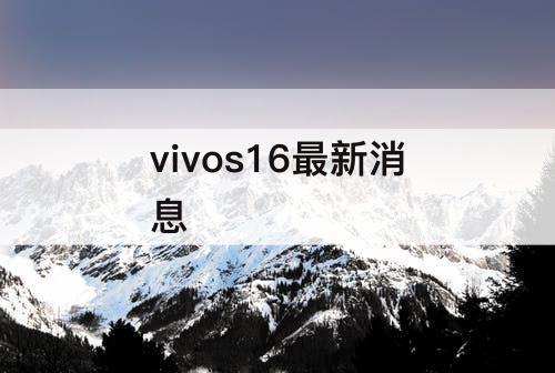 vivos16最新消息