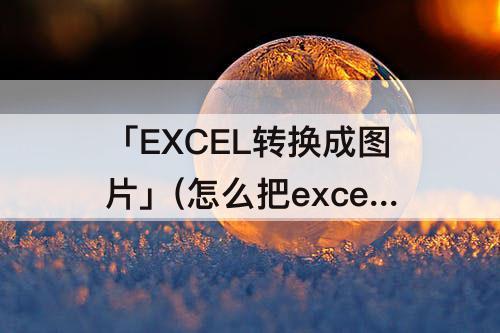 「EXCEL转换成图片」(怎么把excel转换成图片)