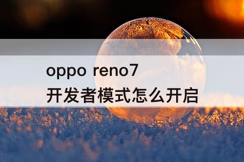 oppo reno7开发者模式怎么开启