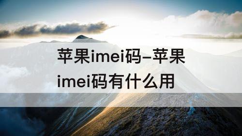 苹果imei码-苹果imei码有什么用