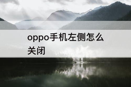 oppo手机左侧怎么关闭