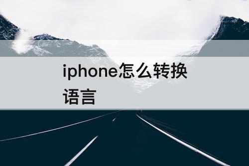 iphone怎么转换语言