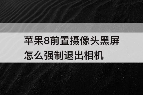 苹果8前置摄像头黑屏怎么强制退出相机