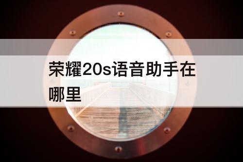 荣耀20s语音助手在哪里